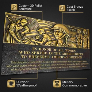 Placa Conmemorativa de Héroes en Relieve 3D de Bronce Fundido a Medida, Letrero Conmemorativo Patriótico Grabado para Exteriores - Product Image 6