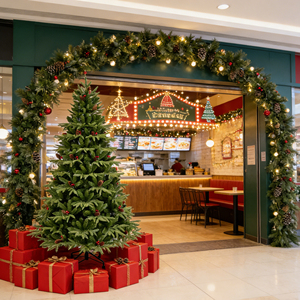 <span class=keywords><strong>Albero</strong></span> di Natale Artificiale Pre-Illuminato con Luci LED per Uso Domestico o Commerciale, Decorazioni Natalizie per Creare un'Atmosfera - Product Image 1