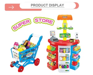 豪华塑料玩具超市角色扮演套装，带购物车，适合儿童 - Product Image 4