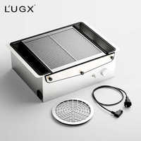 Aspirateur à poussière pour ongles professionnel LG623 avec une puissance de 230W, faible niveau sonore, collecteur de poussière intégré pour table de manucure, forme carrée