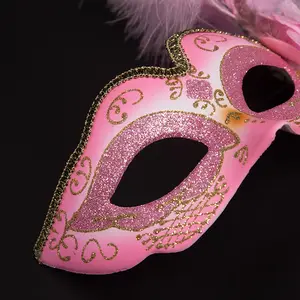 Wholesale Half face lady feather ball maskss Halloween children maskss Plastic party European and US idea