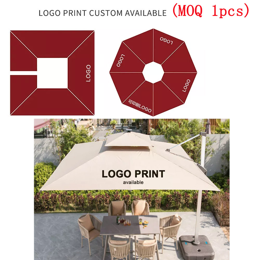 abba patio umbrellas near me Abba Patio 11' Round Market Umbrella with UV-Resistant Fabric in Green