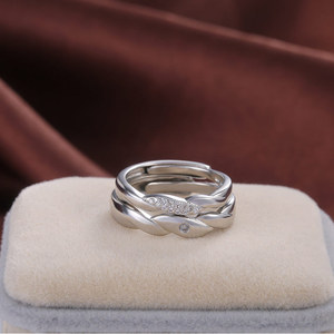 Anello Aperto Minimalista a Onda Unisex con Design Intrecciato, Gioiello di Moda per Uso Quotidiano - Product Image 5