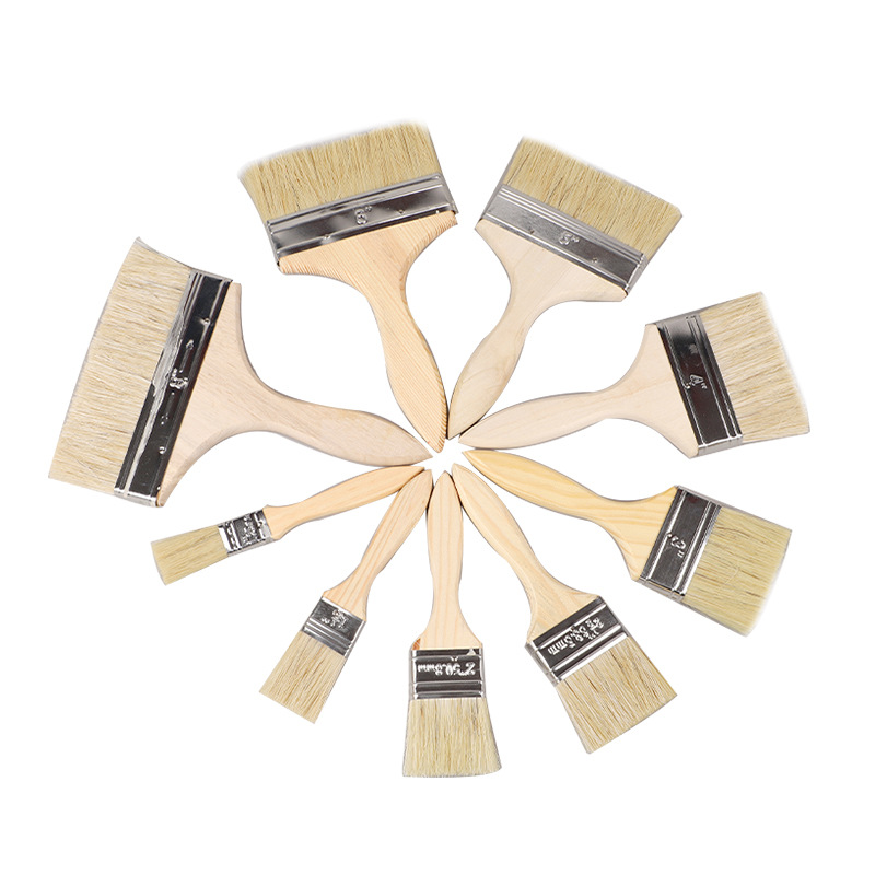 Super Durable Wooden Handle Paint Brush, Natural Bristle Wall Brush, DIY Grade Architectural Paint Brush