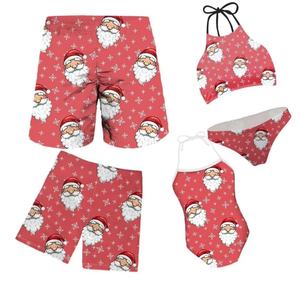 Traje de Baño de Lujo Personalizado ODM con Estampado de Papá Noel, Conjunto de 4 Piezas para Mujer, Bikini, Ropa de Playa, MOQ 50 - Product Image 3