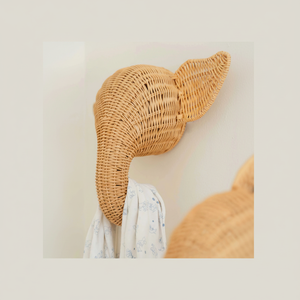 Minimal mimbre Animal elefante ratán chico decoración de pared para colgar pequeños accesorios en la decoración de la habitación de los niños de Vietnam - Product Image 1