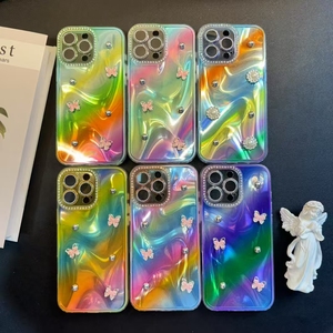 Phụ Kiện Di Động Cầu Vồng Màu Bling Trường Hợp Điện Thoại Cho Iphone 15 Pro Max 16 14 13 12 11 360 Chống Sốc Imd Vỏ Điện Thoại - Product Image 2