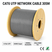 Kabel Ethernet Cat6 Cat6a 305m 1000ft UTP FTP Harga Ekonomis Kecepatan Gigabit CCA Kabel Jaringan LAN untuk Kantor