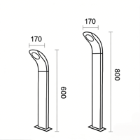 Lampes de pelouse 10W LED Extérieur Aluminium Bollard Lumière de jardin IP65 Classé Chemin Paysage AC85-265V