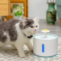 חתול שתיית מזרקת נירוסטה מזין מסונן 2.4L פרח אוטומטי לחיות מחמד חתול מזרקת מים