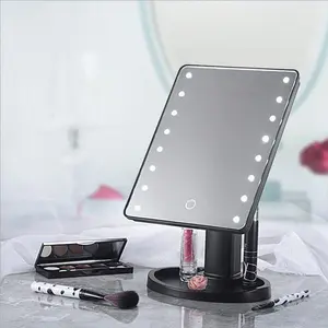 LED 터치 스크린 메이크업 거울 조명 된 아름다움 화장 대 거울 16/22 LED 조명 조정 수조 거울