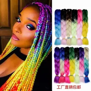 Qsy produtos de cabelo afro sintético trança enorme cor ombre trança enorme para tranças de crochê torção