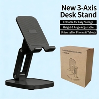 Support de bureau pliable à 3 axes pour téléphones et tablettes |   Support pliable réglable en hauteur et en angle
