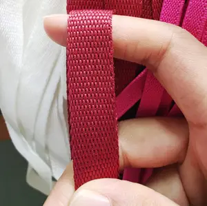 Colorful red orange webbing 1mm thickness polyester ribbon webbing tape