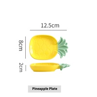 Assiette en céramique en forme d'ananas classique nordique personnalisé maison petit déjeuner salade Dessert assiette de légumes assiette de repas mignonne