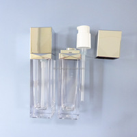 Flacon cosmétique en plastique PET carré de 20 ml et 30 ml, pompe pour fond de teint liquide, sérum pour le soin de la peau, crème pour le visage, lotion, shampooing, emballage