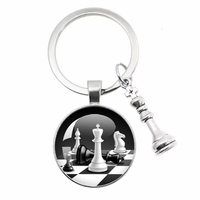 Porte-clés d'échecs, échiquier, pièce d'échecs, pendentif en alliage de zinc, métal léger de haute qualité, porte-clés pour sac, cadeau pour les amateurs d'échecs