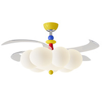 Lampu Kipas Langit-langit LED Krim, Lampu Kipas Tanpa Bilah, Sirkulator Udara Senyap untuk Kamar Tidur Anak-anak, Restoran