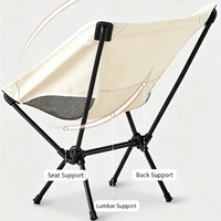 Chaise de camping portable Moon Chair, chaise pliante légère en maille respirante, robuste et durable, en Oxford 600D, pour patio, jardin, plage