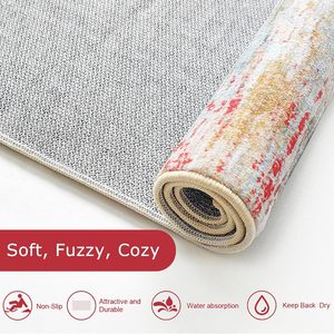 Tapis <span class=keywords><strong>de</strong></span> couloir moderne en polyester, lavable, motif abstrait bohème, antidérapant, imitation cachemire, vintage, pour cuisine, entrée, buanderie - Product Image 6