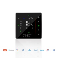 Termostato Inteligente WiFi Tuya con Pantalla Táctil LCD de Vidrio, Control Remoto por Aplicación, Temporizador y Control por Voz para Calefacción Central y Piso Radiante en el Hogar