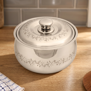 Stainless <b>Steel</b> Casserole <b>Pot</b> With Lid 24cm Round Classic Design Polished Exterior Durable For Gas And Induction Cooker - Product Image 5