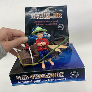 Décoration d'<span class=keywords><strong>aquarium</strong></span> en vente chaude, ornement à actionnement pneumatique, décoration d'<span class=keywords><strong>aquarium</strong></span>, garçon en bateau - Product Image 3