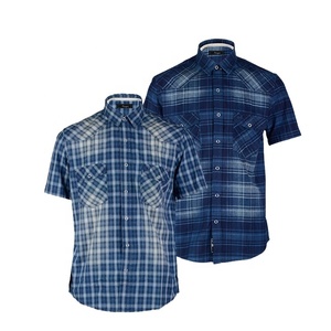 デニムシャツメンズショートスリーブコットンカラー新モデル - Product Image 1