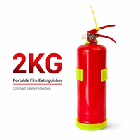 Extincteur portatif 2 kg, fourni par l'usine, avec valve couleur cuivre brute et levier rouge, extincteur à pression rouge standard
