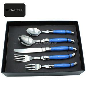 Ensemble de couteaux à steak <span class=keywords><strong>Laguiole</strong></span> en acier inoxydable écologique avec manche en ABS bleu-pour <span class=keywords><strong>vaisselle</strong></span> ou cadeaux - Product Image 3