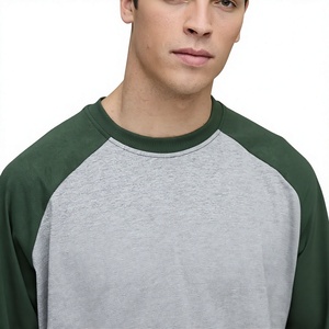 T-shirt Homme Oversize à Épaules Tombantes, Blocs de Couleurs, Manches Raglan, 100% Coton, 240 GSM, Respirant, Écologique, Vente en Gros OEM de Haute Qualité - Product Image 4