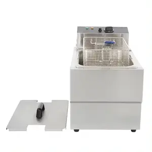 Fritadeiras elétricas de mesa 10L para cozinha comercial, equipamento de catering para restaurantes, frango e batata, tanque único