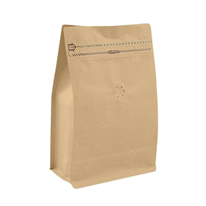 Imballaggio per caffè, sacchetti di caffè compostabili in carta Kraft a fondo piatto con valvola e cerniera Bolsas Para Cafe Coffee Packaging - Product Image 4