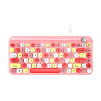 Clavier sans fil OEM Android/Windows/IOS Support Retro BT 5.0 Clavier rechargeable avec 84 touches