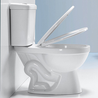 Cuvette de toilette en céramique européenne à double chasse, deux pièces, ronde, à poser au sol