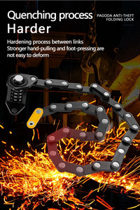 SENDE 4-digit <strong>Code</strong> <strong>Security</strong> Folding <strong>Lock</strong> for Bicycle Scooter <strong>Motorcycle</strong> Bike Accessories Anti Theft Waterproofing Folding <strong>Lock</strong> - Product Image 5