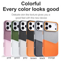 Casing Kulit iPhone 15 16 Plus 12 13 14 17 18 Pro Max dengan Sisipan Kartu Warna-warni, Magnet Kuat, dan Anti Benturan