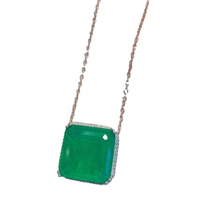 Minimalist Fashion Eco-friendly Copper Square Green Zircon Elegant Simple Jewelry <b>Sets</b> for Everyday Wear - Product Image 2