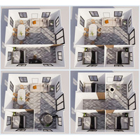 Maison conteneur de luxe extensible à double aile de 20 et 40 pieds, maisonnette préfabriquée moderne, bureau portable avec grandes portes vitrées