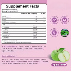 OEM <b>EAA</b> Gummies Gluten Free Essential Amino Acids Gummies Non-GMO Pre Workout Sport Supplements - Product Image 6