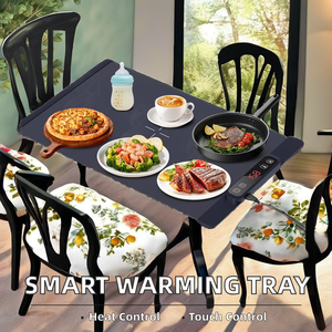 Bandeja inteligente enrollable de 6 platos eléctrica plegable portátil, calefacción de bobina integrada, ajuste de tiempo de 5 horas, alfombrilla de calentamiento para mantener el hogar - Product Image 2