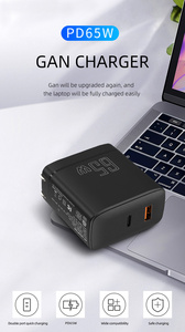 Ilepo Etl Fcc Ce Ukca <span class=keywords><strong>Gan</strong></span> 65W Pd Cargador Usb Puertos duales Enchufe de EE. UU. Carga rápida Cargador rápido 3,0 Cargador de teléfono portátil Pd - Product Image 6
