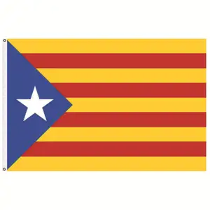 工場卸売90 * 150cmスペイン国旗カスタムロゴパレードキャンペーン旗カタロニア地域旗
