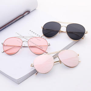 Nouvelles lunettes de soleil aviateur tendance, monture dorée, verres bleus, protection UV400, unisexe, légères, design ovale, pour la conduite et les activités de plein air - Product Image 4