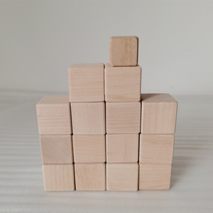 Ensemble inachevé 10 blocs d'alphabet en bois naturel Cubes de nombres carrés coins arrondis artisanat artisanat en bois boîtes en bois signes muraux - Product Image 1