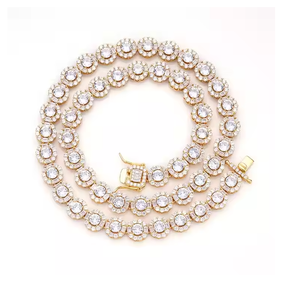 สร้อยคอเพชรโมอิสซาไนต์ทรงเอเมอรัลด์สไตล์ฮิปฮอป ความใสสูง เครื่องประดับหรูหราสำหรับผู้ชายและผู้หญิง แฟชั่นทันสมัย - Product Image 6