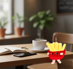 Fries Plush Keychain 9cm Soft <b>Cartoon</b> Pendant For Bag Or <b>Backpack</b> Gift - Product Image 2