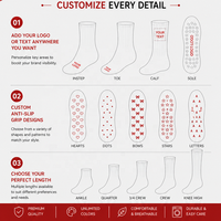 Chaussettes de yoga et Pilates antidérapantes en coton à bordure festonnée personnalisables – Collection Fêtes et Studio – Offre Spéciale