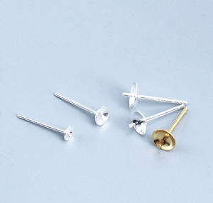 4mm kafa donanım küpe bulgular bileşenleri inci fincan pençe küpe mesajları takı yapımı bileşenleri için - Product Image 1