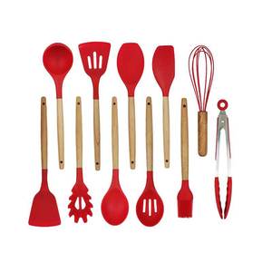 ชุดเครื่องใช้ในครัวพร้อมที่ใส่12ชิ้น,เครื่องมือห้องครัวซิลิโคนที่จับไม้พายมีช่องตะหลิวช้อนพลิก - Product Image 5